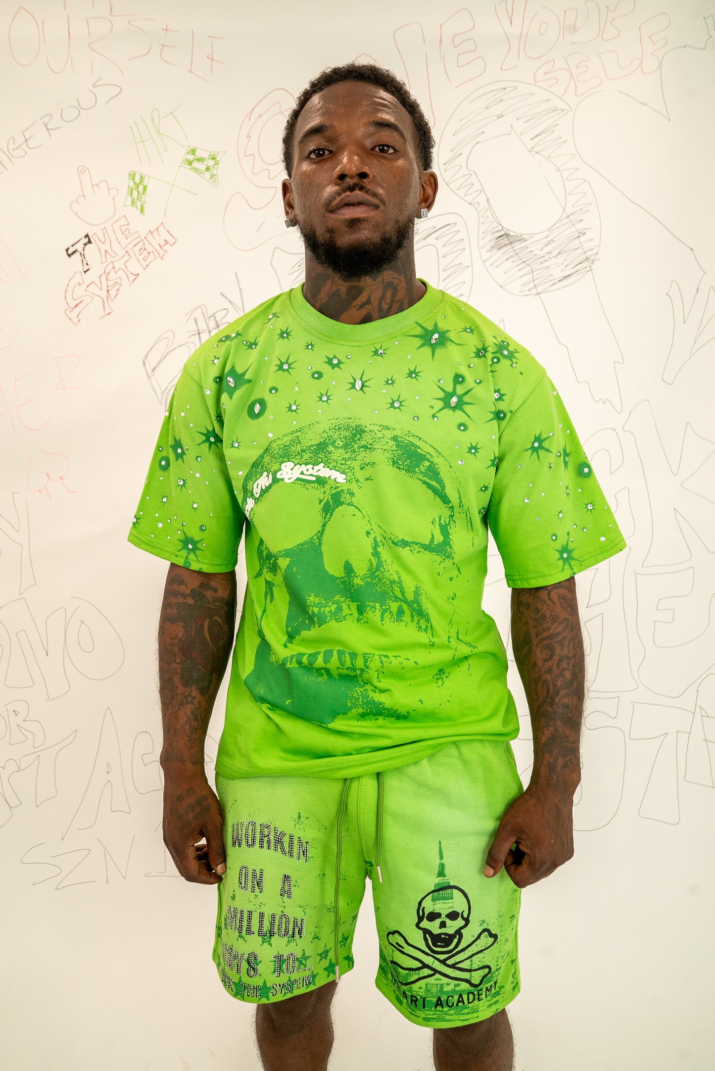 Sunfaded Toxic Green “Seeing Stars” Tee