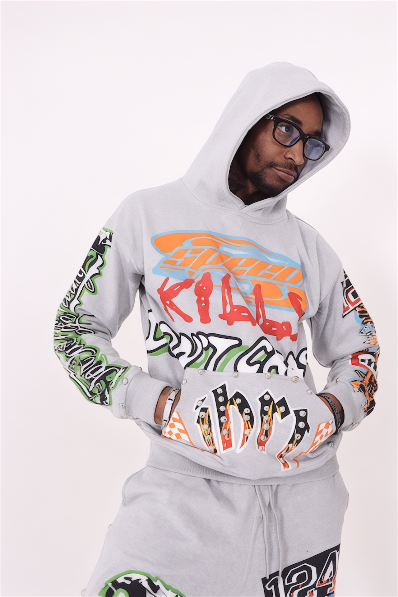 Heather Gray "Speed Kills" Hoodie