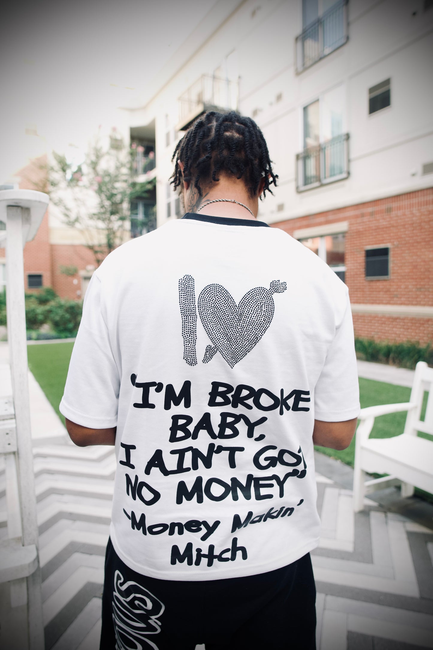 White x Black “Money Mitch” Ringer Tee