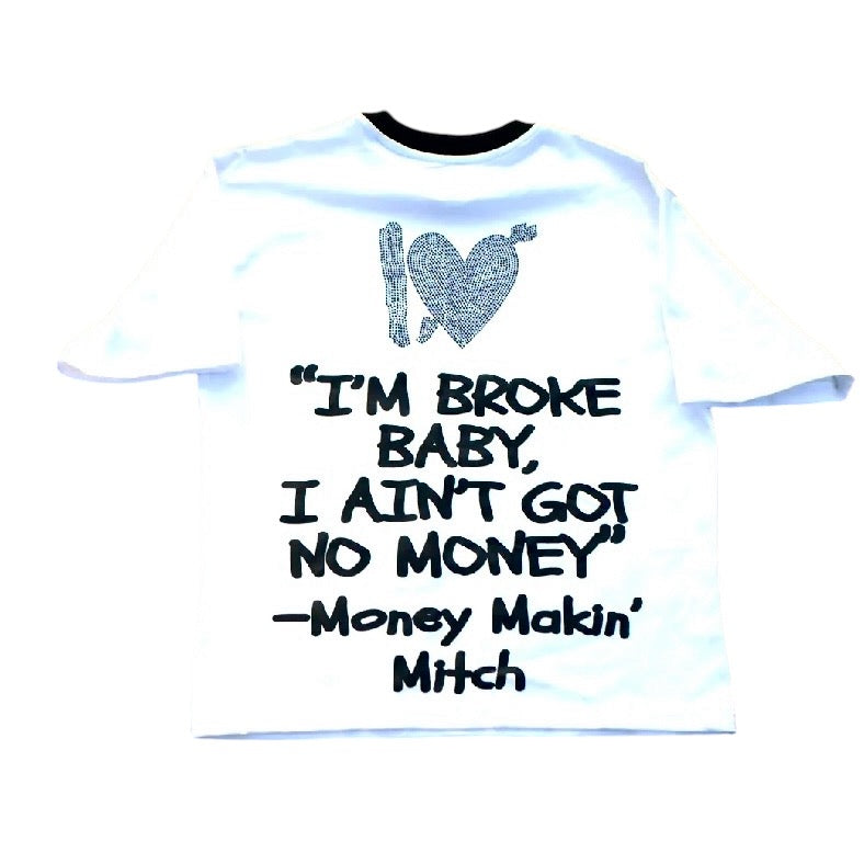 White x Black “Money Mitch” Ringer Tee