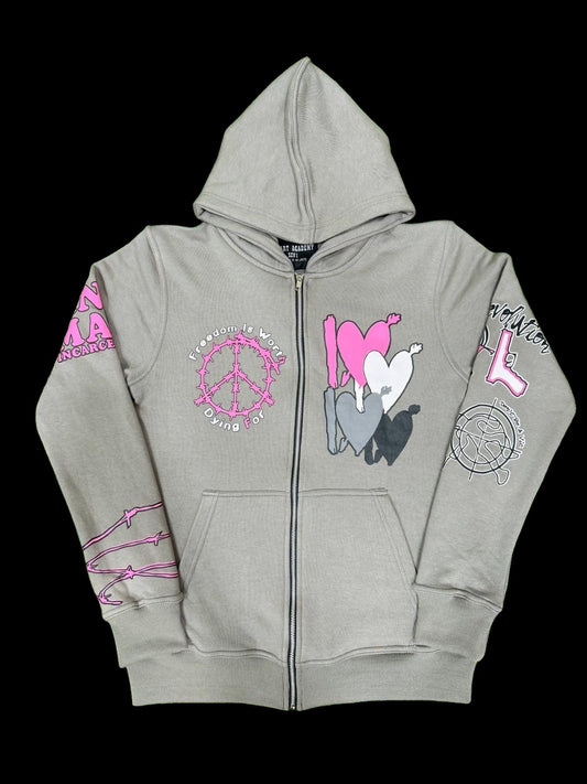 Gray x Pink “FTS Barbed” Hoodie